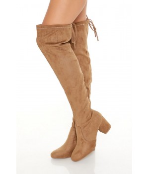 Faux Suede Over-the-Knee Boots