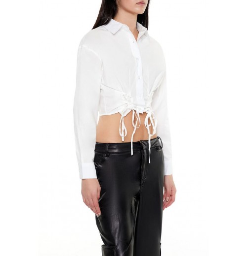 Cropped Lace-Up Shirt Cropped Lace-Up Shirt