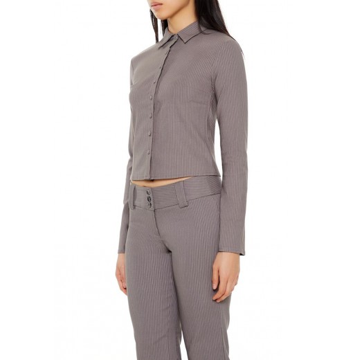 Pinstriped Cropped Shirt Pinstriped Cropped Shirt