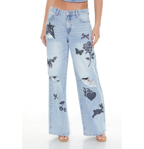 Tattoo Mid-Rise Baggy Jeans Tattoo Mid-Rise Baggy Jeans