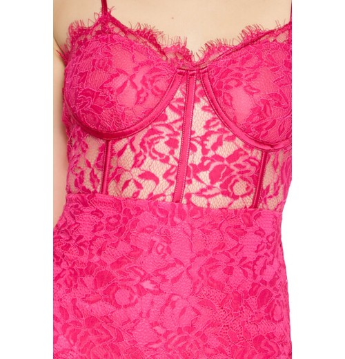 Eyelash Lace Bustier Mini Dress Eyelash Lace Bustier Mini Dress