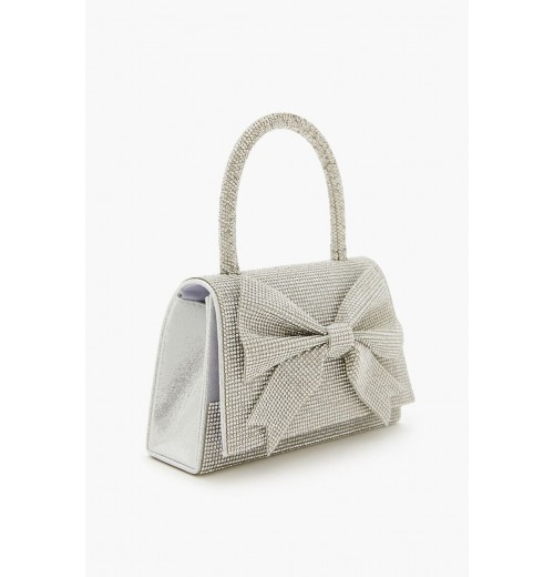 Rhinestone Bow Flap Top Handbag Rhinestone Bow Flap Top Handbag