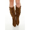 Ruched Faux Suede Stiletto Boots Ruched Faux Suede Stiletto Boots