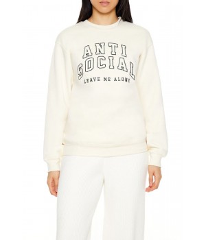 Embroidered Anti Social Pullover