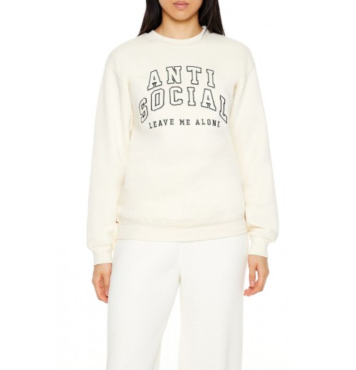 Embroidered Anti Social Pullover Embroidered Anti Social Pullover