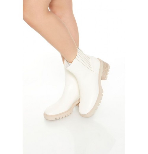Faux Leather Block Heel Booties Faux Leather Block Heel Booties