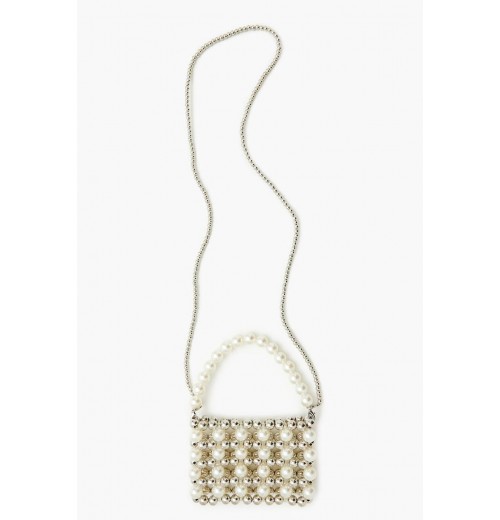 Faux Pearl Beaded Crossbody Bag Faux Pearl Beaded Crossbody Bag