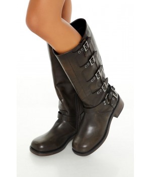 Buckled Knee-High Boots (Wide)