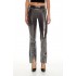 Metallic Mid-Rise Flare Leggings