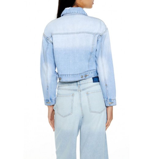 Denim Cropped Trucker Jacket Denim Cropped Trucker Jacket