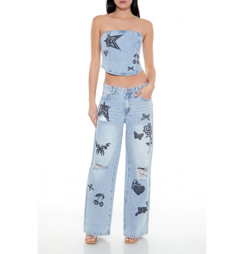 Tattoo Mid-Rise Baggy Jeans Tattoo Mid-Rise Baggy Jeans