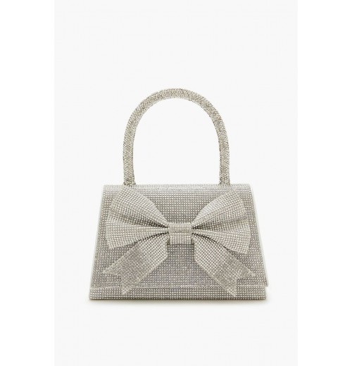 Rhinestone Bow Flap Top Handbag Rhinestone Bow Flap Top Handbag