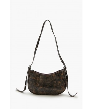 Buckled Mineral Wash Baguette Bag