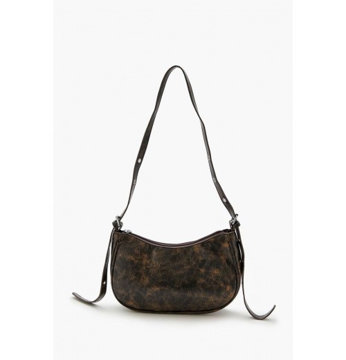 Buckled Mineral Wash Baguette Bag Buckled Mineral Wash Baguette Bag