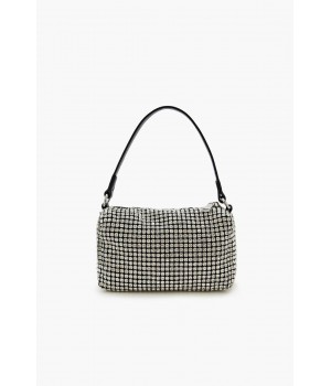 Rhinestone & Faux Leather Handbag