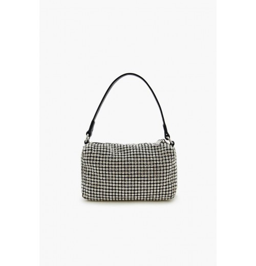 Rhinestone & Faux Leather Handbag Rhinestone & Faux Leather Handbag