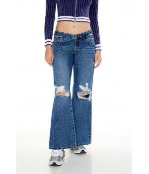 Cutout Low-Rise Baggy Jeans