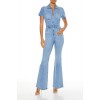 Denim Zip-Up Flare Jumpsuit Denim Zip-Up Flare Jumpsuit
