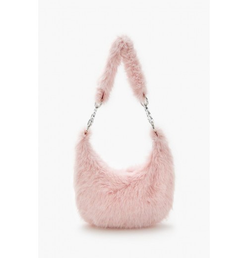 Faux Fur Crescent Shoulder Bag Faux Fur Crescent Shoulder Bag