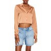 Satin Cropped Shirt Satin Cropped Shirt