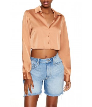Satin Cropped Shirt