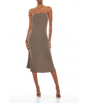 Strapless Midi Slip Dress