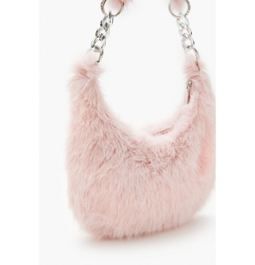 Faux Fur Crescent Shoulder Bag Faux Fur Crescent Shoulder Bag