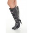 Faux Snake Knee-High Boots