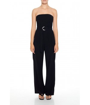 Belted Strapless Cargo Jumpsuit