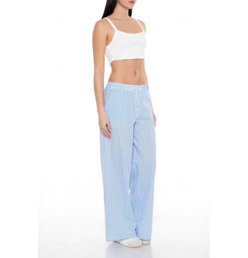 Striped Mid-Rise Wide-Leg Pants Striped Mid-Rise Wide-Leg Pants