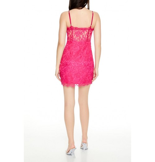 Eyelash Lace Bustier Mini Dress Eyelash Lace Bustier Mini Dress