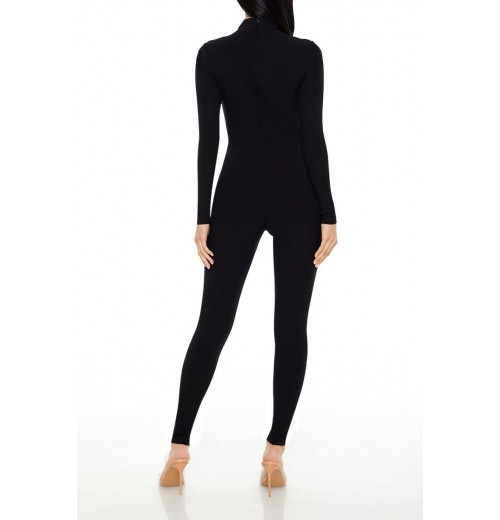 Fitted Mock Neck Jumpsuit Fitted Mock Neck Jumpsuit