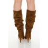 Ruched Faux Suede Stiletto Boots Ruched Faux Suede Stiletto Boots