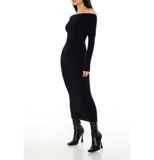 Off-the-Shoulder Midi Sweater Dress Off-the-Shoulder Midi Sweater Dress
