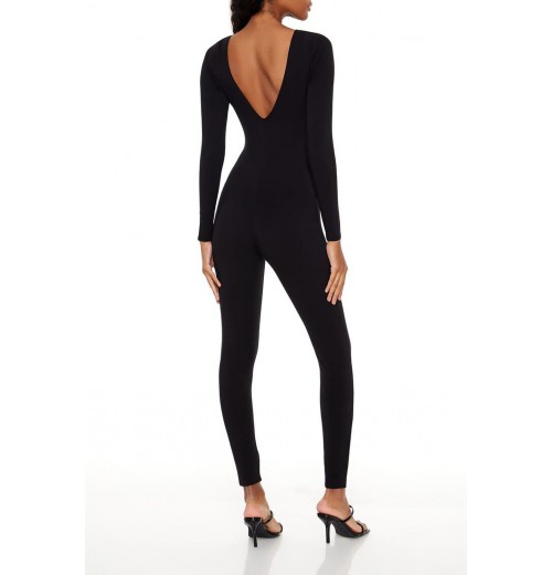 Fitted Open-Back Jumpsuit Fitted Open-Back Jumpsuit