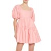 Puff-Sleeve Babydoll Mini Dress Puff-Sleeve Babydoll Mini Dress