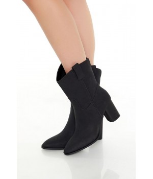 Faux Suede Pointed Toe Booties