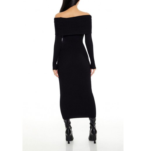 Off-the-Shoulder Midi Sweater Dress Off-the-Shoulder Midi Sweater Dress
