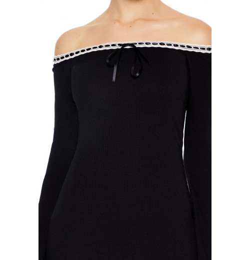 Ribbon-Trim Bodycon Mini Dress Ribbon-Trim Bodycon Mini Dress