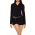 Twill Long-Sleeve Cropped Shirt
