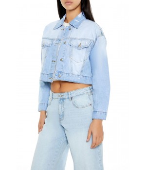 Denim Cropped Trucker Jacket