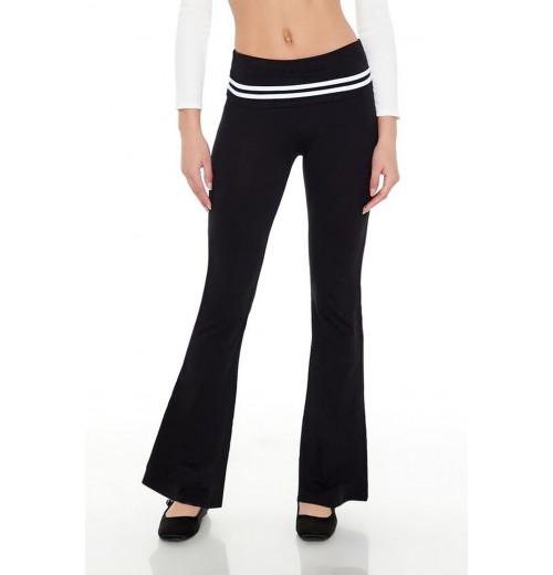 Striped Foldover Flare Leggings Striped Foldover Flare Leggings