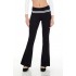 Striped Foldover Flare Leggings