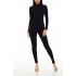 Fitted Mock Neck Jumpsuit
