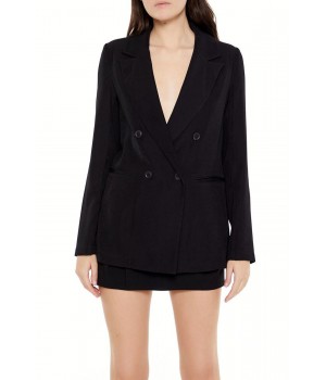 Plunging Double-Breasted Blazer