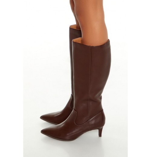 Pointed Faux Leather Stiletto Boots Pointed Faux Leather Stiletto Boots
