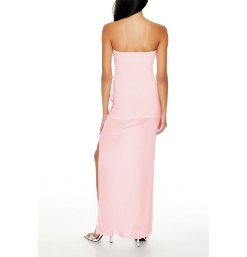 Rosette Ruffle Maxi Tube Dress Rosette Ruffle Maxi Tube Dress