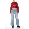 Two-Tone Cropped Moto Jacket Two-Tone Cropped Moto Jacket