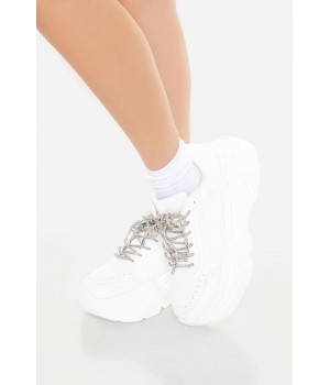 Glitter Lace-Up Platform Sneakers