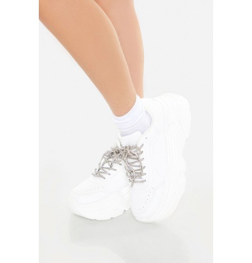 Glitter Lace-Up Platform Sneakers Glitter Lace-Up Platform Sneakers